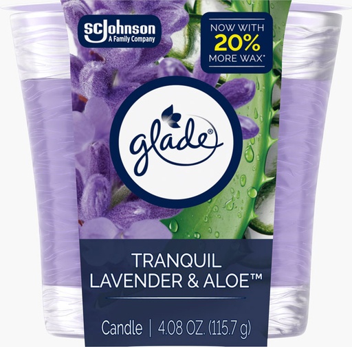 [1900-SJ-55765] Glade Candle Tranquil Lavender Aloe 6/4.08oz