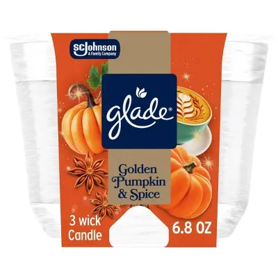 [1900-SJ-00130] Glade Candle Golden Pumpkin & Spice 3/6.8oz  